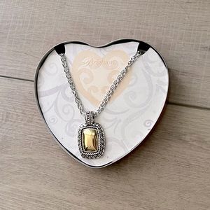 Brighton Silver Tone Gold Accent Pendant Necklace – Heart Box